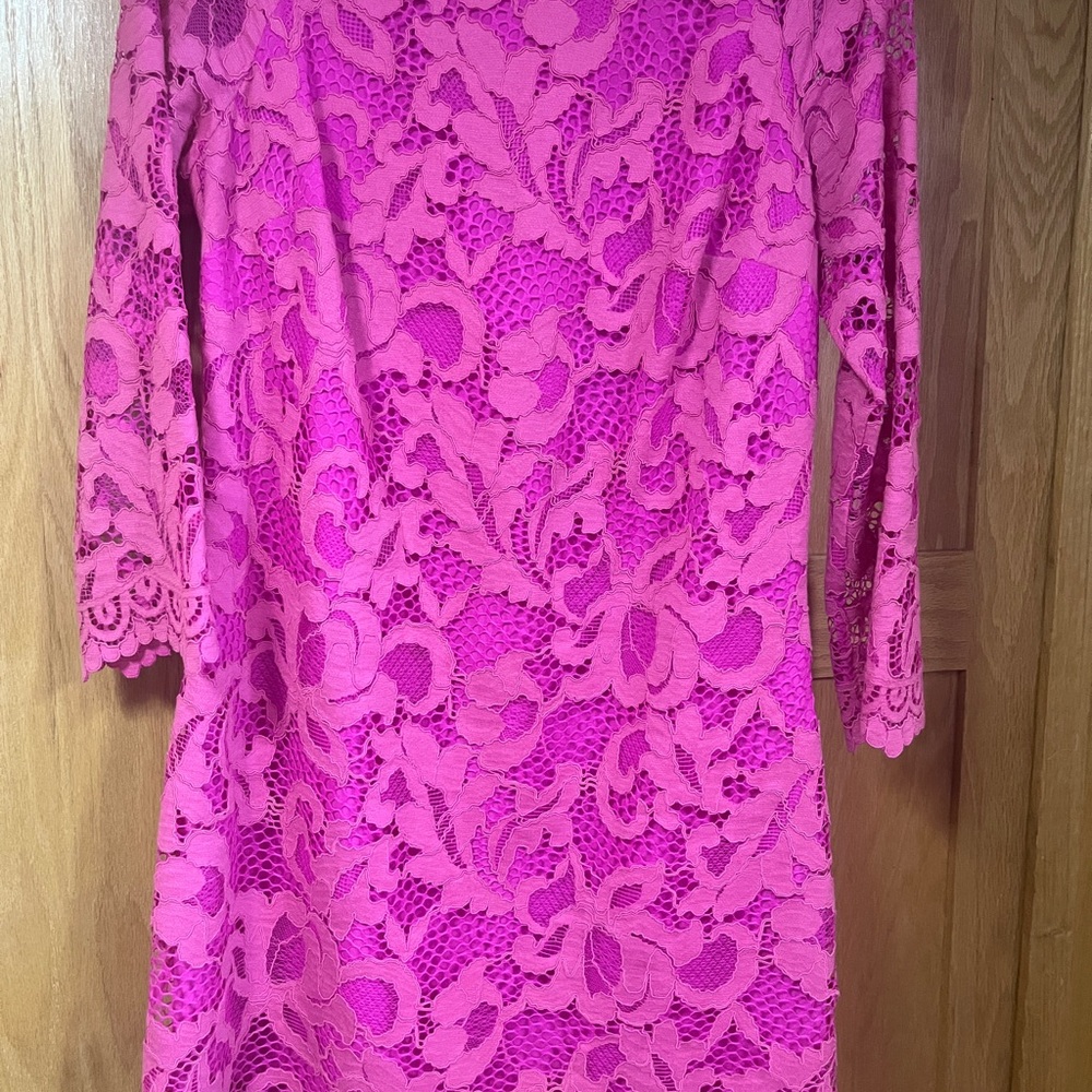 Lilly Pulitzer Fuchsia Lace 3/4Length Sleeve Dress